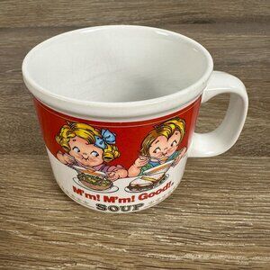 Old 1993 Campbell's Soup Porcelain Mug Mm! Mm! Good! Vintage Westwood Stoneware